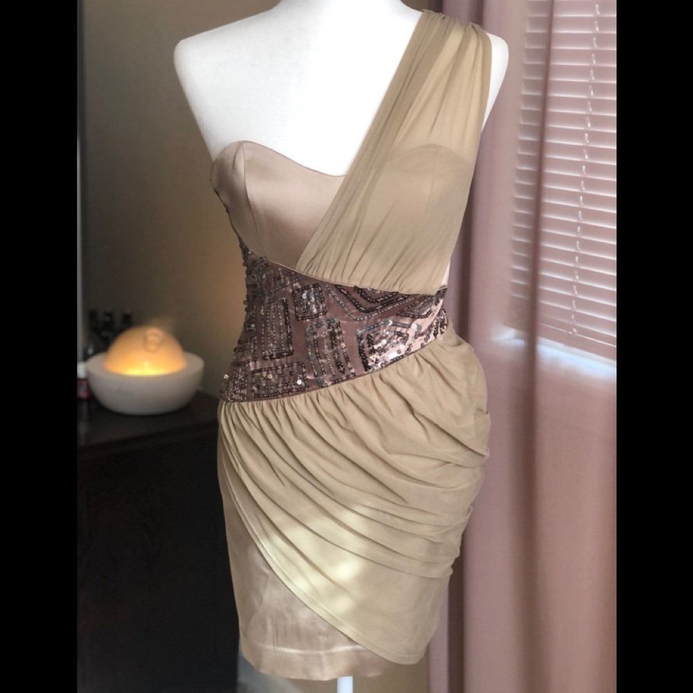 Bebe Gold Party Dress